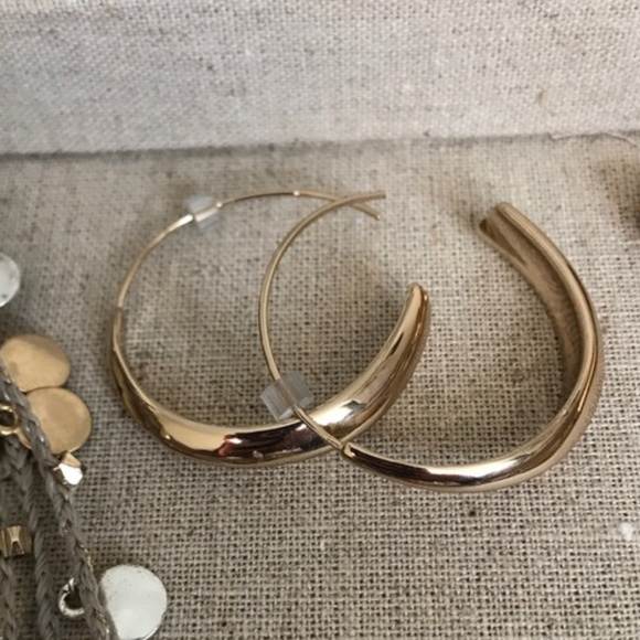 Stella & Dot | Modern Bronze Dome Hoop Earrings - Picture 8 of 8